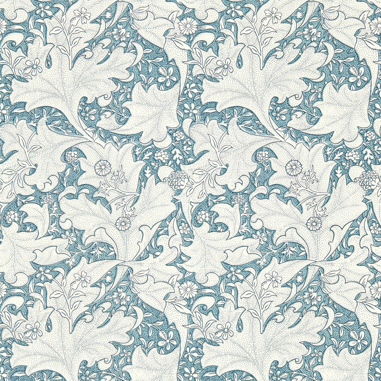 217187 Wallflower Emery Walker's House Woad Blue Wallpaper by Morris & Co