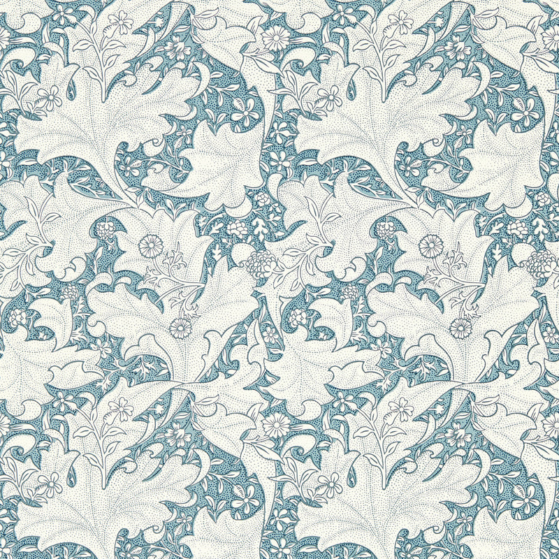 217187 Wallflower Emery Walker's House Woad Blue Wallpaper by Morris & Co