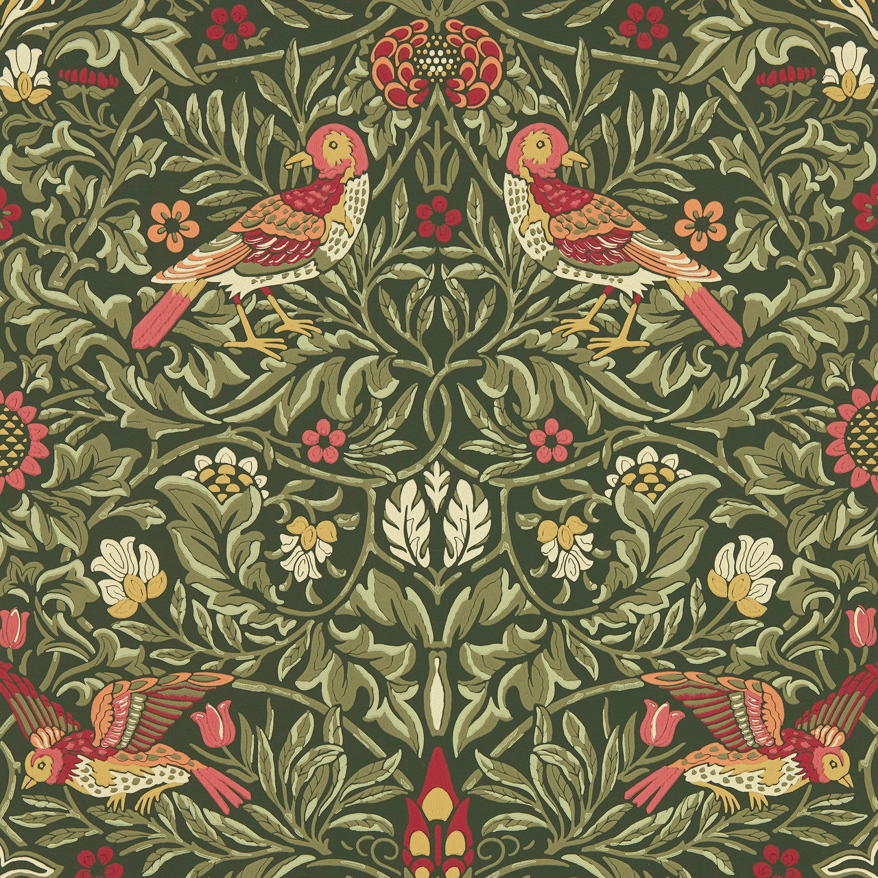 217194 Bird Emery Walker's House Wooded Dell Wallpaper by Morris & Co