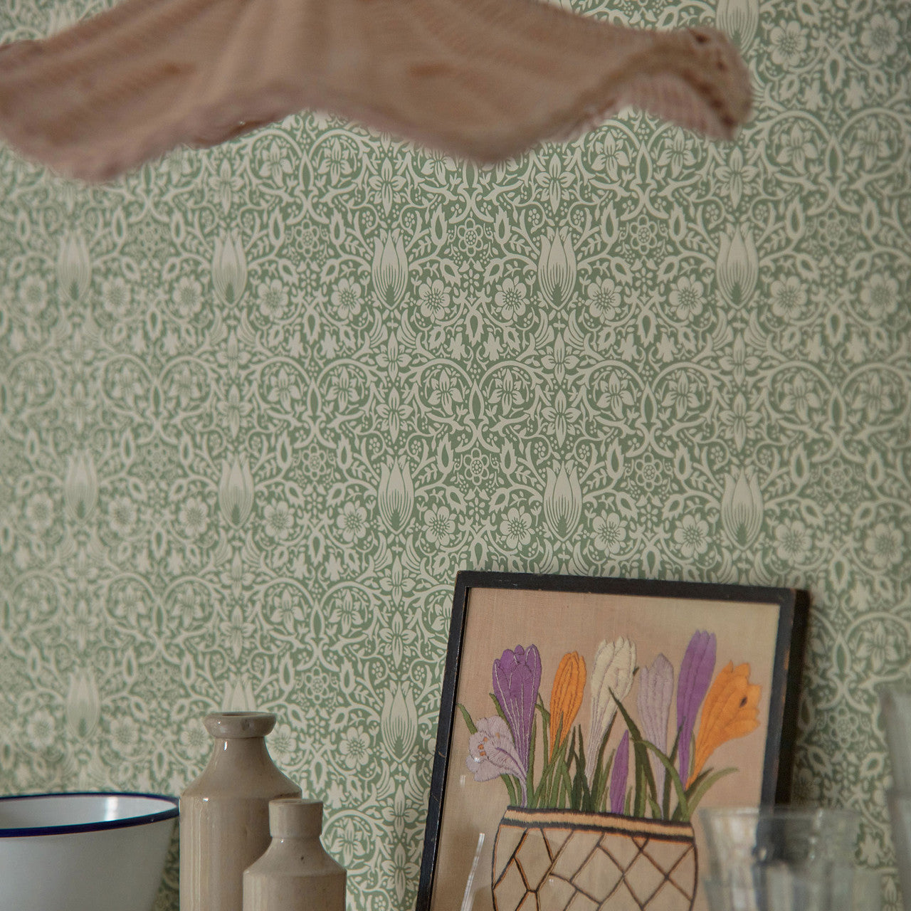 217198 Borage Emery Walker's House Leafy Arbour Wallpaper by Morris & Co