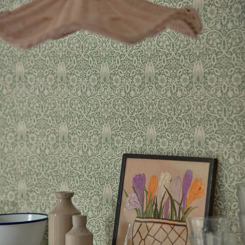 217198 Borage Emery Walker's House Leafy Arbour Wallpaper by Morris & Co
