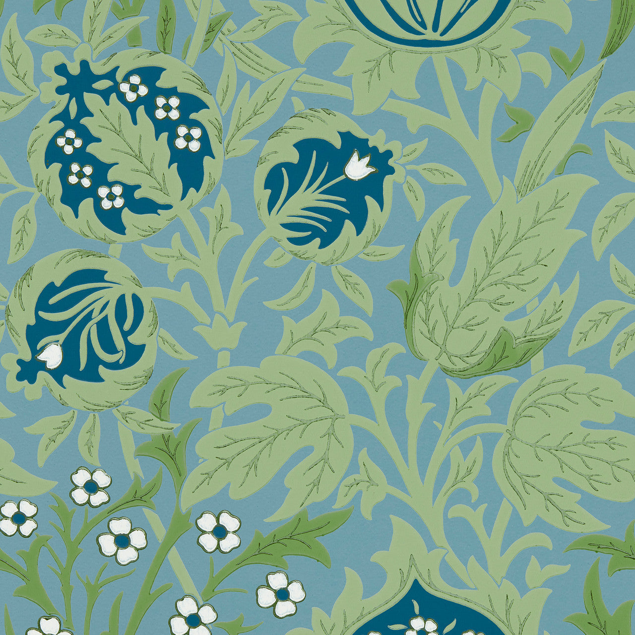 217200 Elmcote Emery Walker's House Dearle Blue Wallpaper by Morris & Co