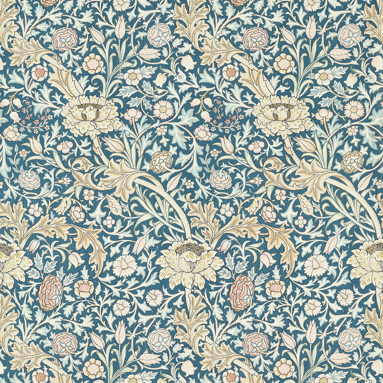 217209 Trent Emery Walker's House Teal Wallpaper by Morris & Co