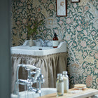 217209 Trent Emery Walker's House Teal Wallpaper by Morris & Co