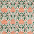 Helena Morris & Friends Peach and Teal Fabric by Morris & Co