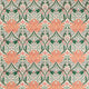 Helena Morris & Friends Peach and Teal Fabric by Morris & Co