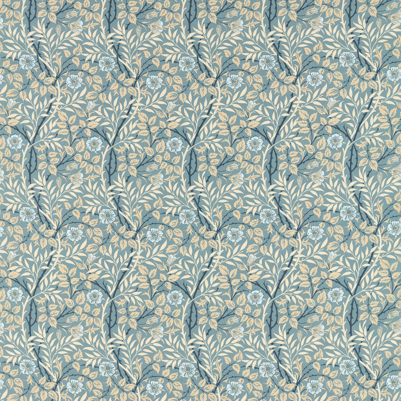 227241 Sweet Briar Morris & Friends Mineral and Linen Fabric by Morris & Co