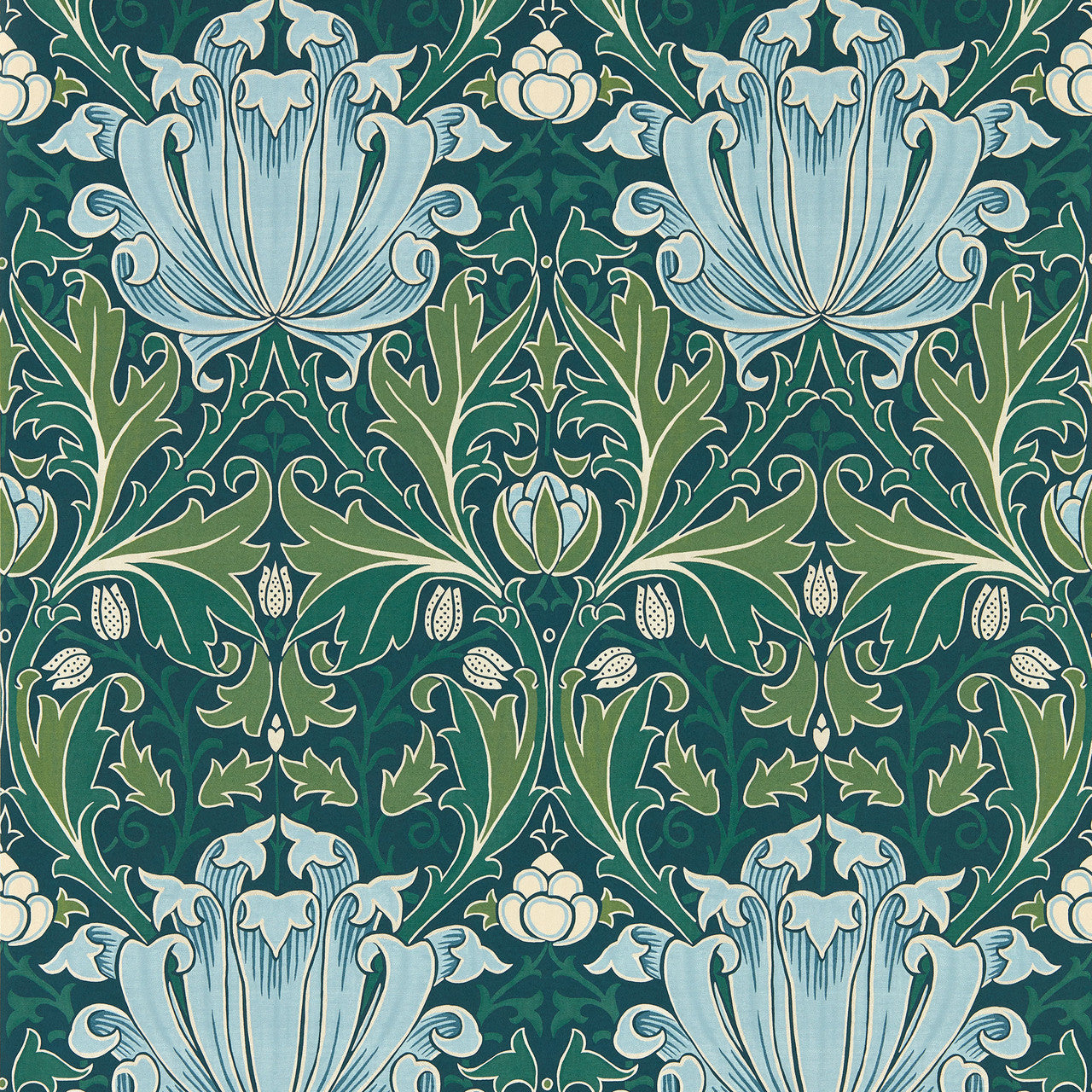 217359 Helena Morris & Friends Indigo & Boughs Wallpaper by Morris & Co