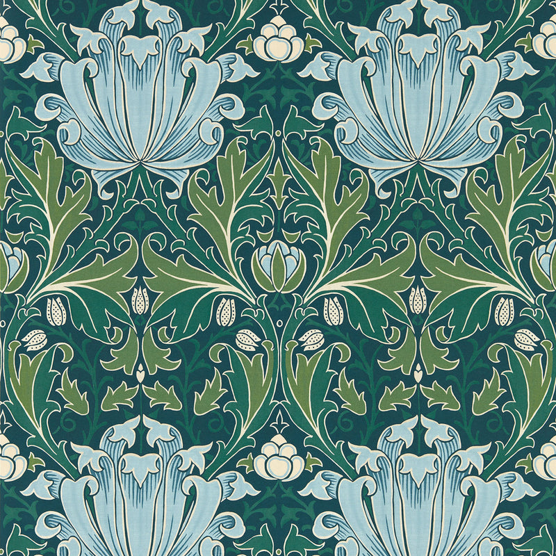 217359 Helena Morris & Friends Indigo & Boughs Wallpaper by Morris & Co