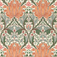 Helena Morris & Friends Peach & Teal Wallpaper by Morris & Co