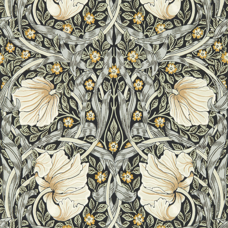 217362 Pimpernel Morris & Friends Ink & Sage Wallpaper by Morris & Co