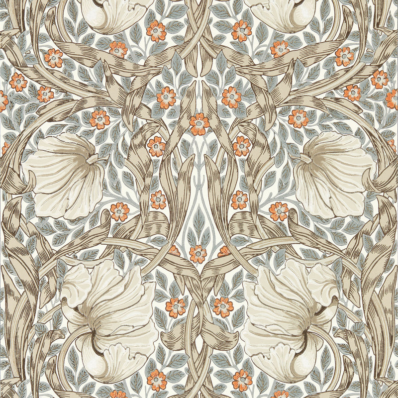217364 Pimpernel Morris & Friends Linen & Coral Wallpaper by Morris & Co
