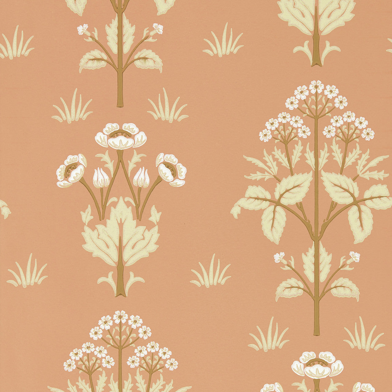 217366 Meadow Sweet Morris & Friends Blush Wallpaper by Morris & Co