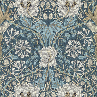 Honeysuckle & Tulip Morris & Friends Woad & Thyme Wallpaper by Morris & Co