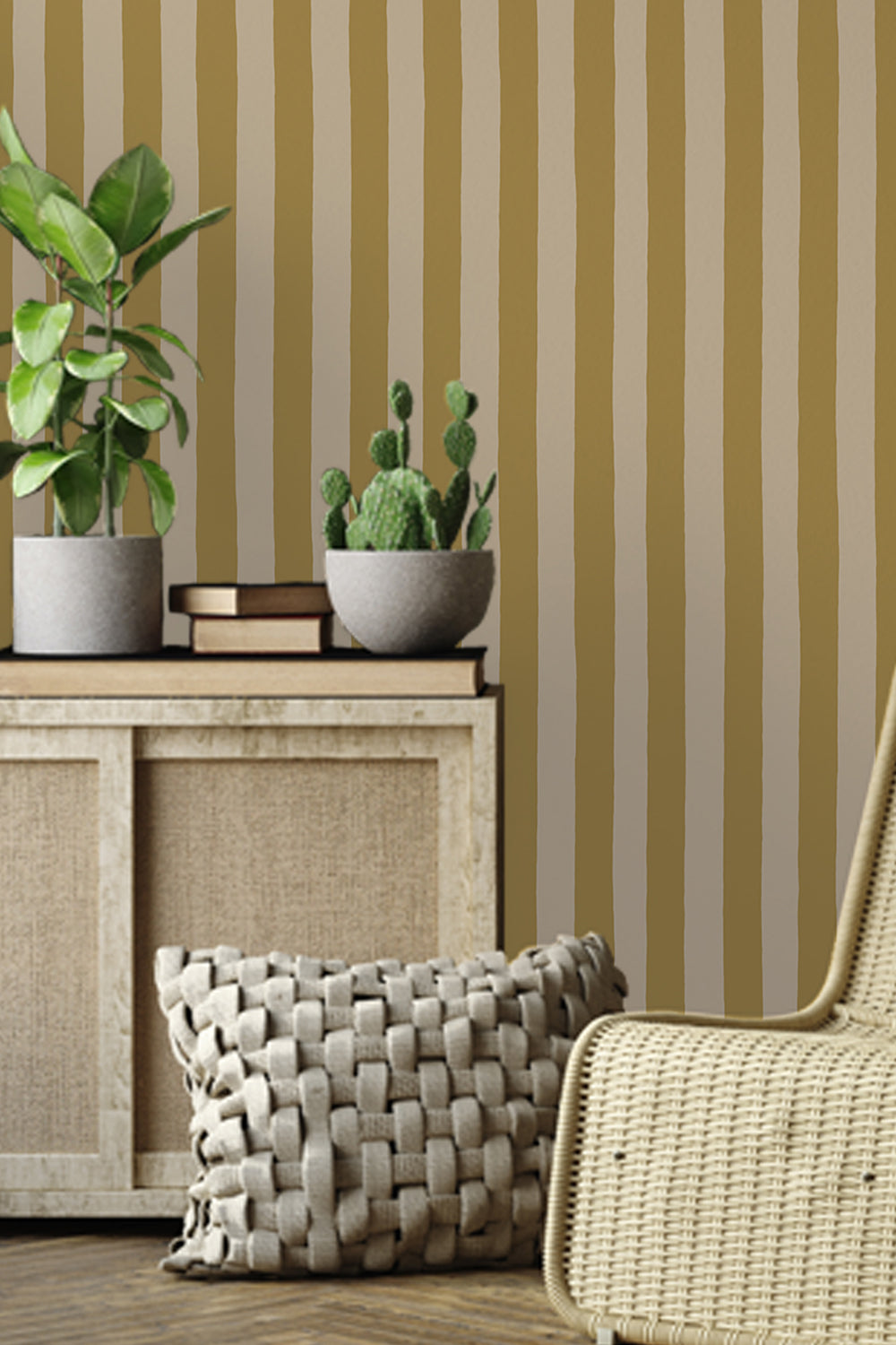 MHP-050-064 Medium Hand Painted Stripe Roll II Wallpaper by Josephine Munsey
