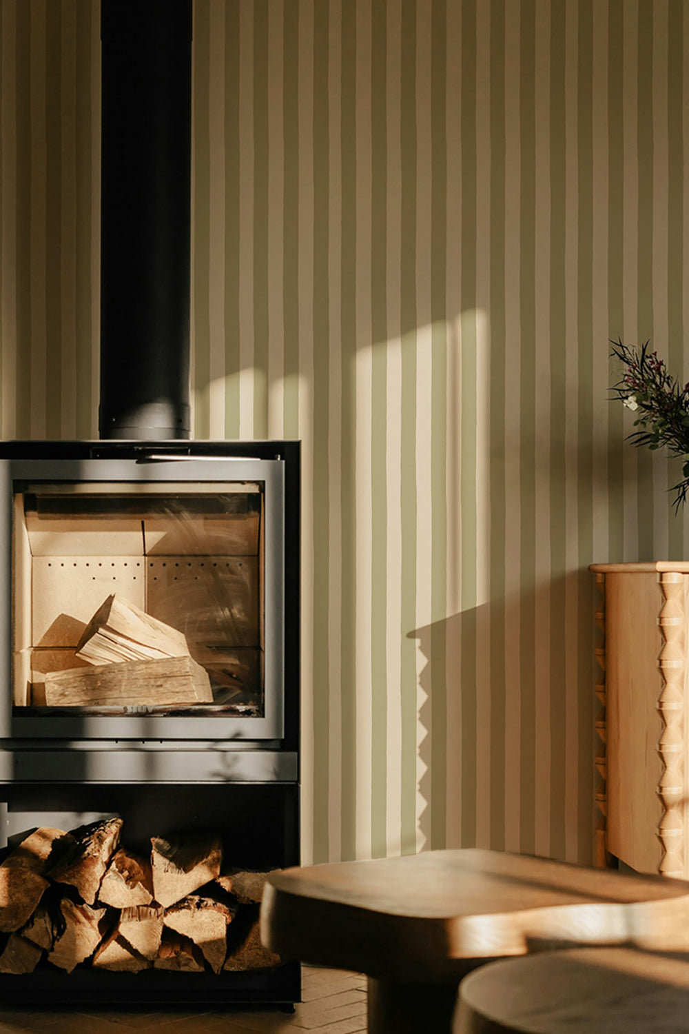 MHP-077-064 Medium Hand Painted Stripe Roll II Wallpaper by Josephine Munsey