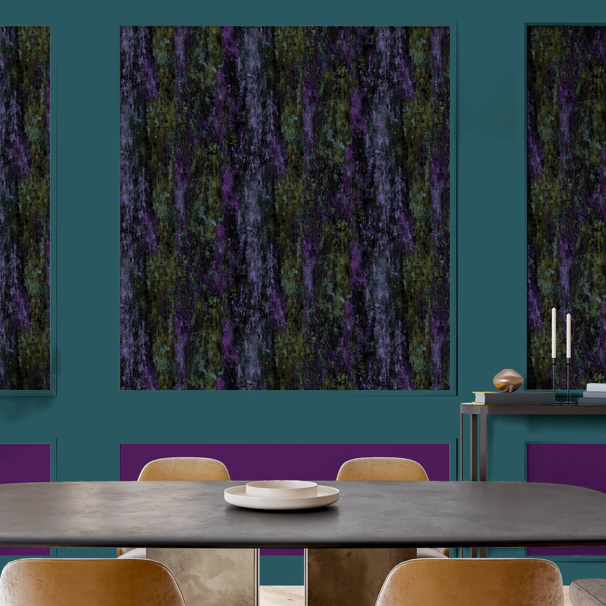 Alabaster Purple / Sage Contemporary Wallpaper by Mallion & Knowles