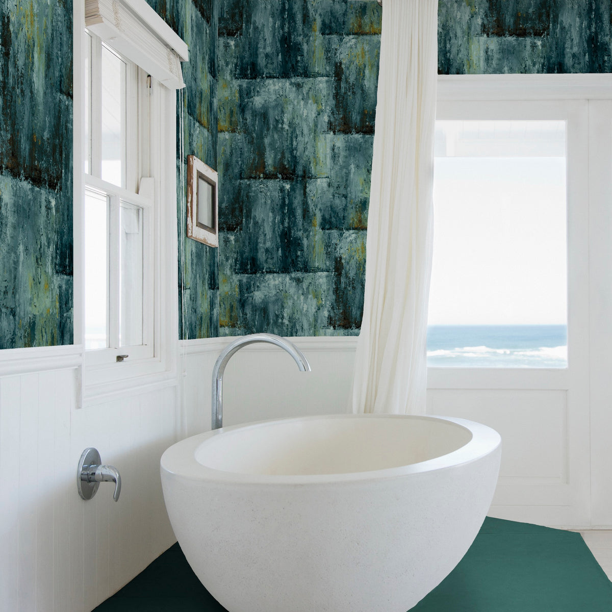 Cubit Gold / Jade Contemporary Wallpaper by Mallion & Knowles