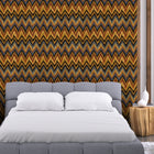 Zanzibar Flame / Blue Contemporary Wallpaper by Mallion & Knowles