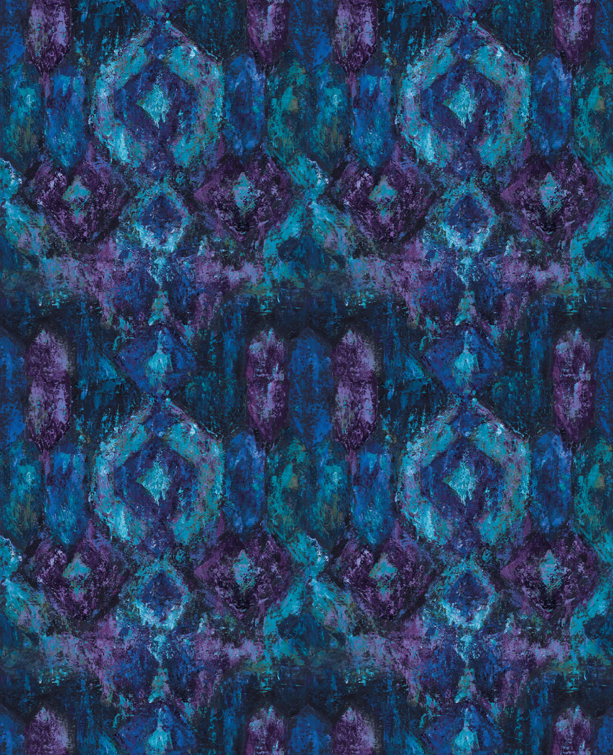 Dumas Sapphire / Plum Contemporary Wallpaper by Mallion & Knowles