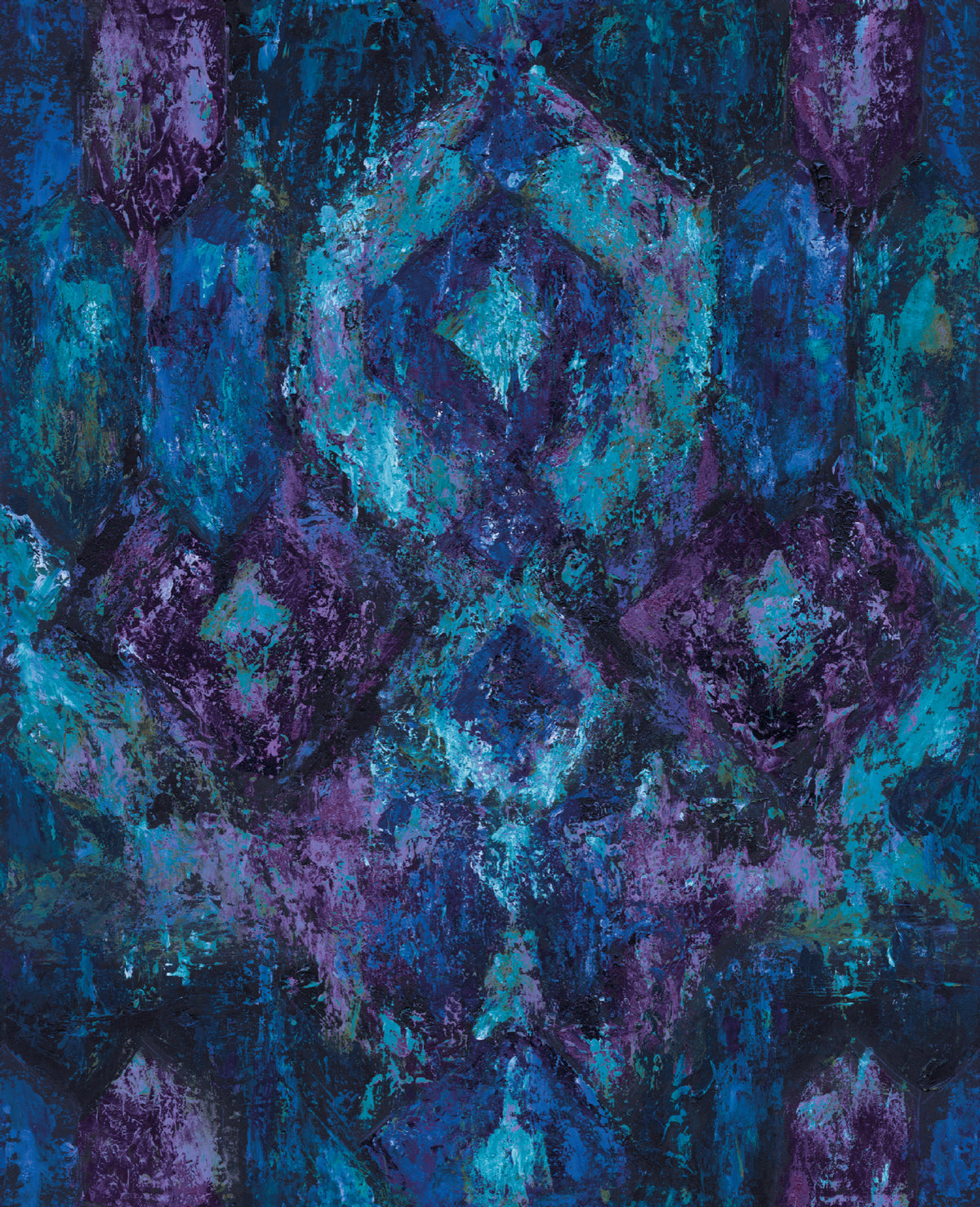 Dumas Sapphire / Plum Contemporary Wallpaper by Mallion & Knowles