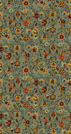 Baroda Amber / Sage Traditional Wallpaper by Mallion & Knowles