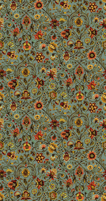 Baroda Amber / Sage Traditional Wallpaper by Mallion & Knowles