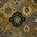 Kashmir Charcoal / Gold Traditional Wallpaper by Mallion & Knowles
