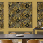Kashmir Charcoal / Gold Traditional Wallpaper by Mallion & Knowles
