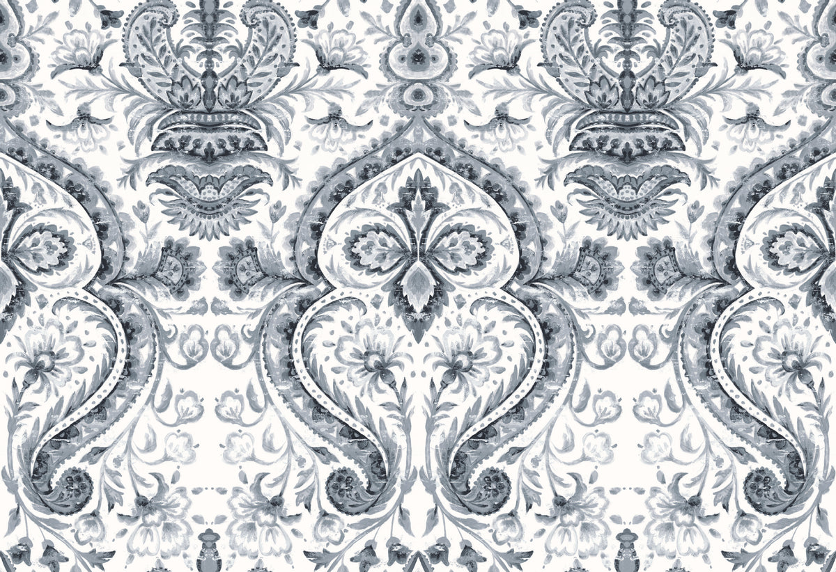 Mayfair Silver Traditional Wallpaper by Mallion & Knowles