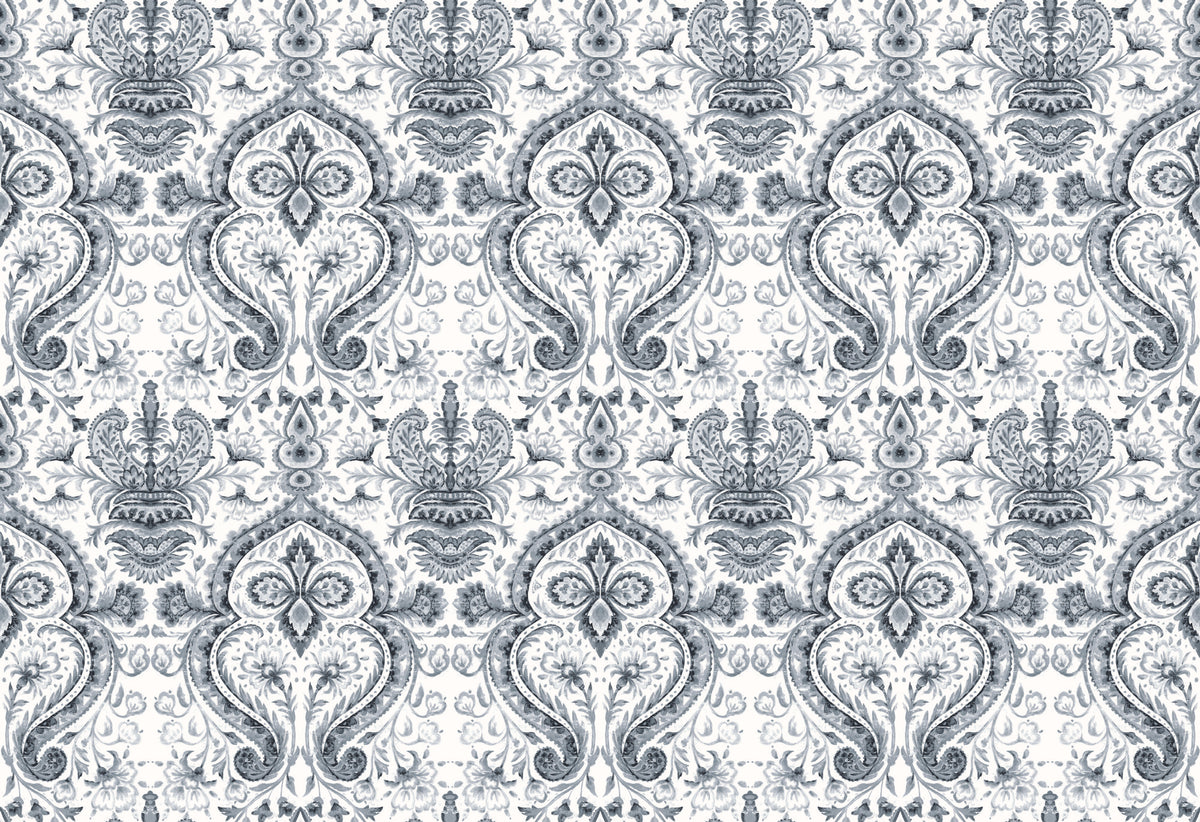Mayfair Silver Traditional Wallpaper by Mallion & Knowles