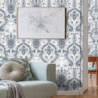 Mayfair Silver Traditional Wallpaper by Mallion & Knowles