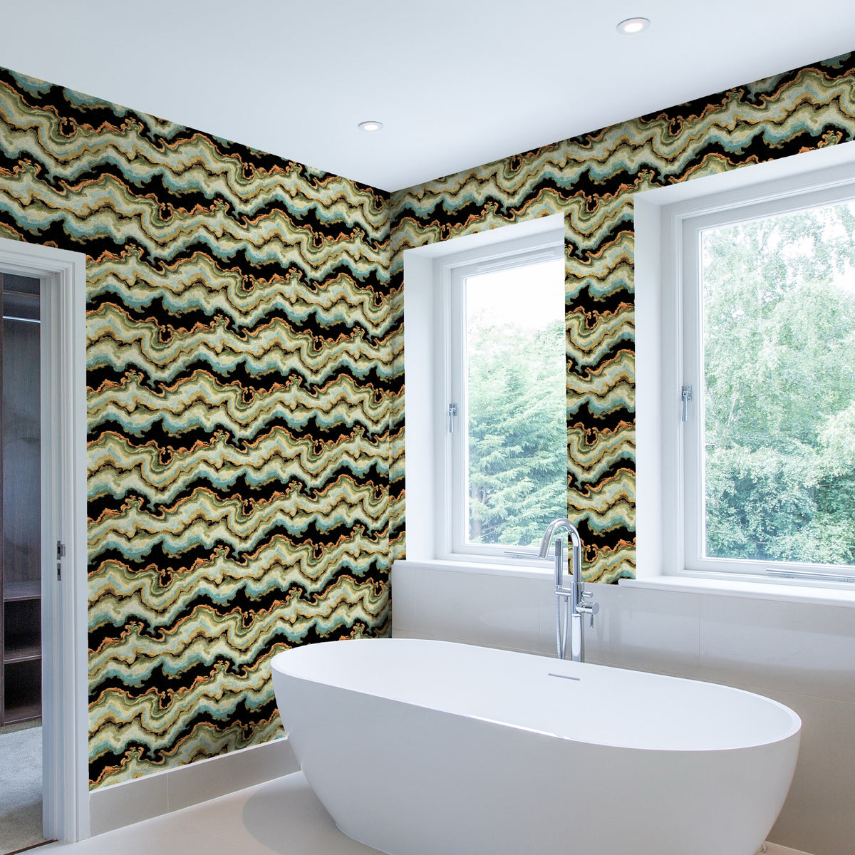 Mika Gemstone Contemporary Wallpaper by Mallion & Knowles