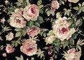 Messina Rose / Black Floral Style Wallpaper by Mallion & Knowles
