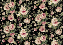 Messina Rose / Black Floral Style Wallpaper by Mallion & Knowles