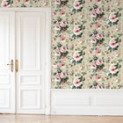 Messina Rose / Beige Floral Style Wallpaper by Mallion & Knowles