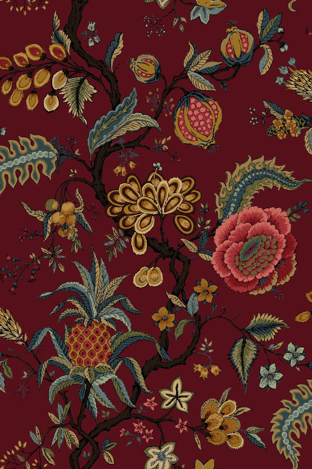 Pompadour Lacquer Red Traditional Wallpaper by Mallion & Knowles
