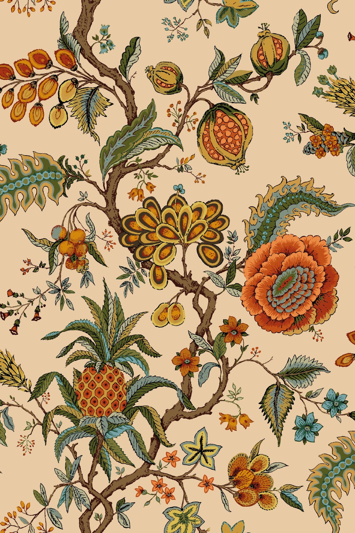 Pompadour Rustic Traditional Wallpaper by Mallion & Knowles