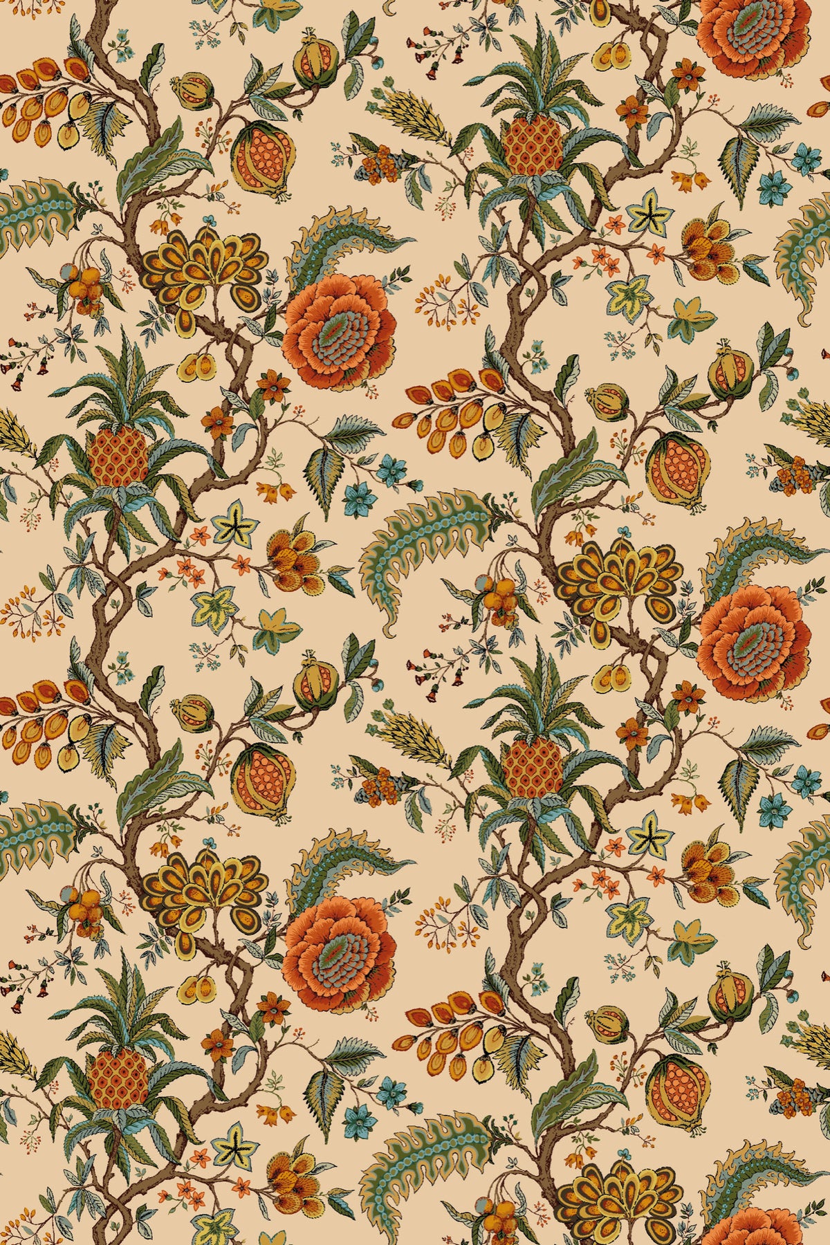 Pompadour Rustic Traditional Wallpaper by Mallion & Knowles