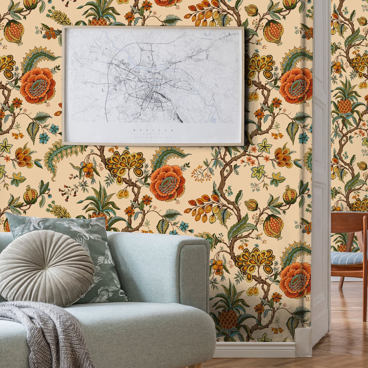 Pompadour Rustic Traditional Wallpaper by Mallion & Knowles