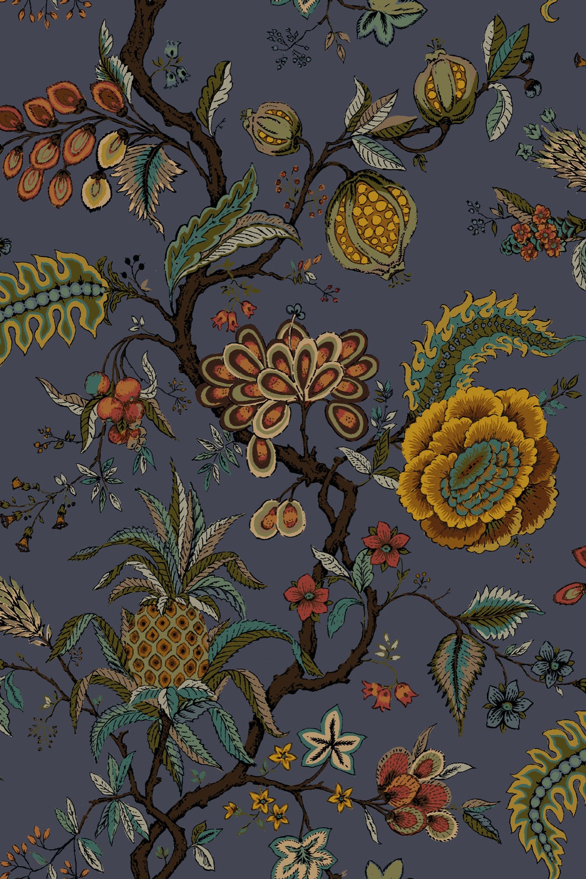 Pompadour Graphite Traditional Wallpaper by Mallion & Knowles