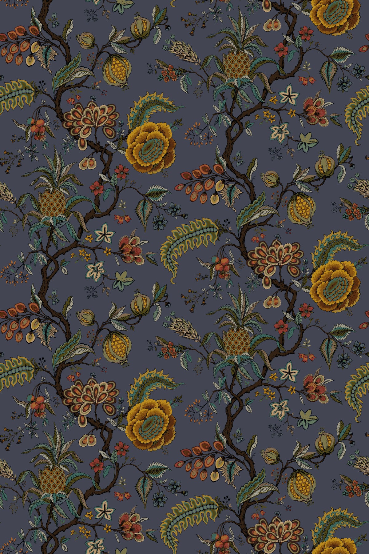Pompadour Graphite Traditional Wallpaper by Mallion & Knowles