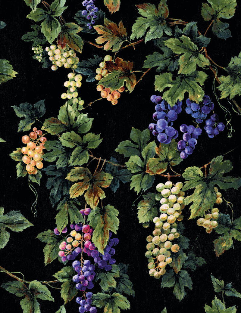 Vineyard Black Traditional Wallpaper by Mallion & Knowles