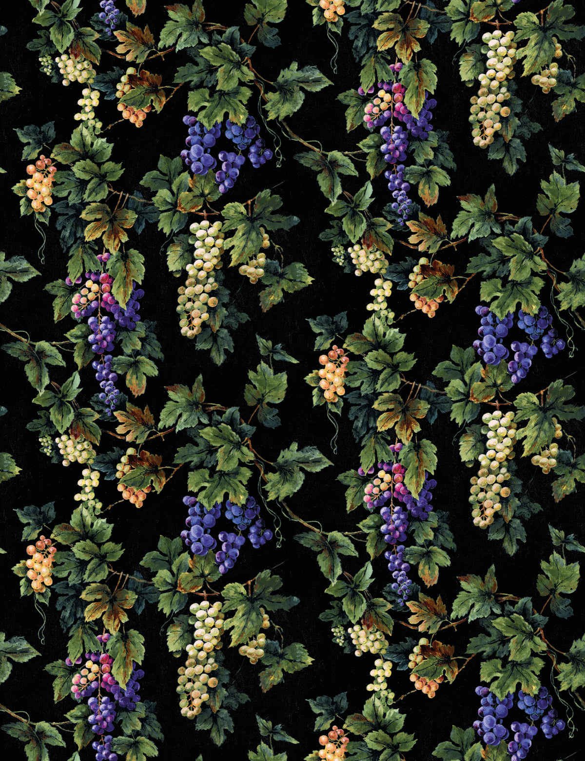 Vineyard Black Traditional Wallpaper by Mallion & Knowles