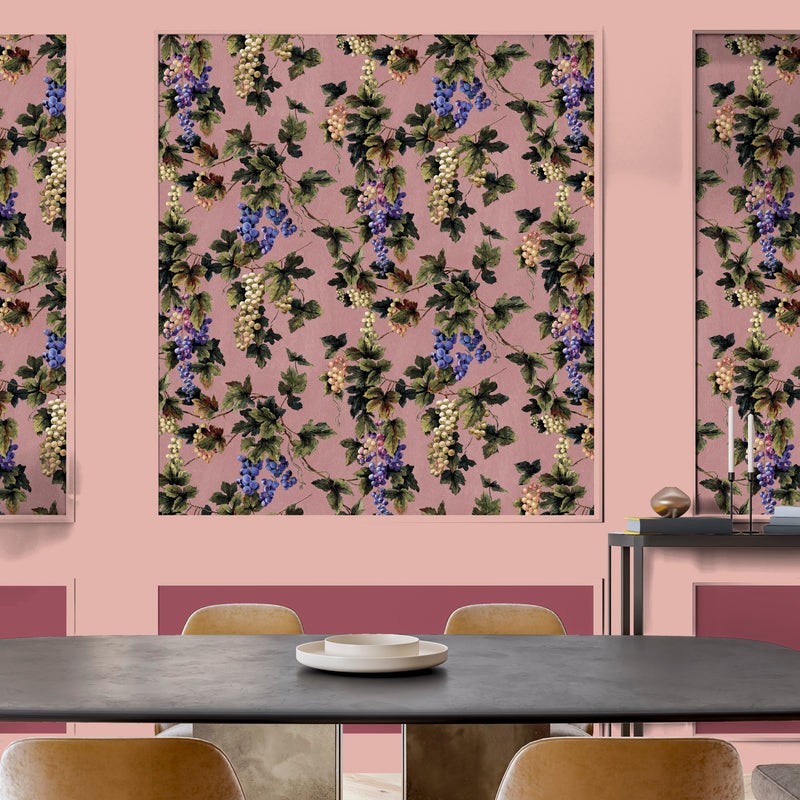 Vineyard Blush Traditional Wallpaper by Mallion & Knowles