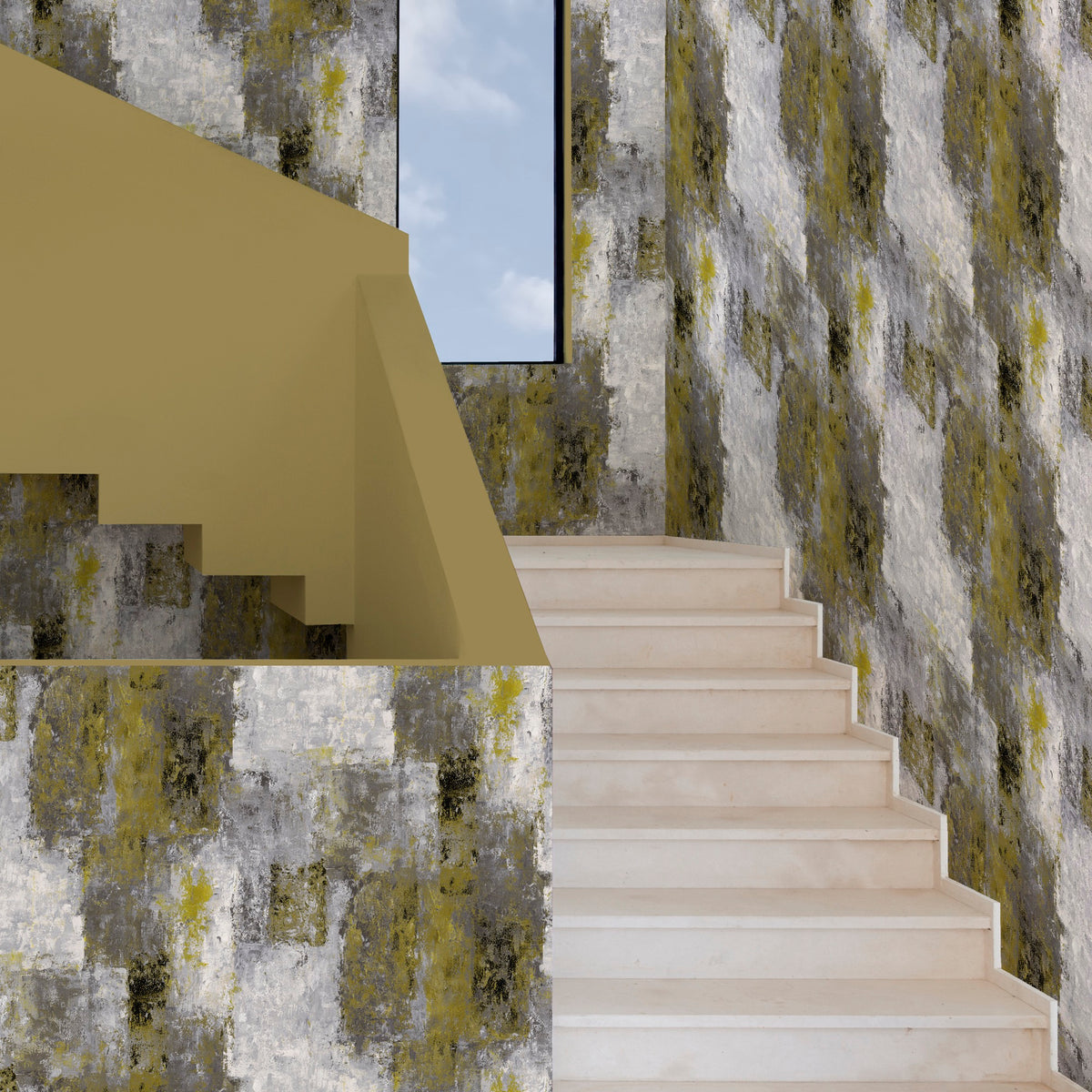 Patina Gold / Silver Contemporary Wallpaper by Mallion & Knowles