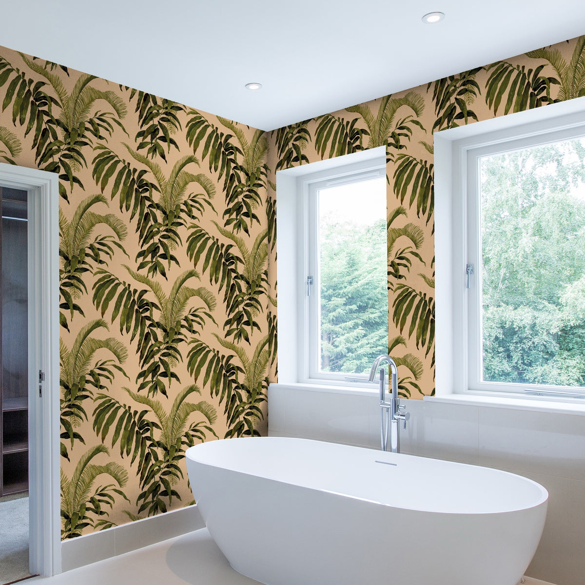 Pavillion Amber Floral Style Wallpaper by Mallion & Knowles