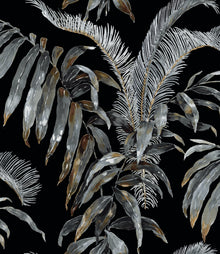 Pavillion Charcoal Floral Style Wallpaper by Mallion & Knowles