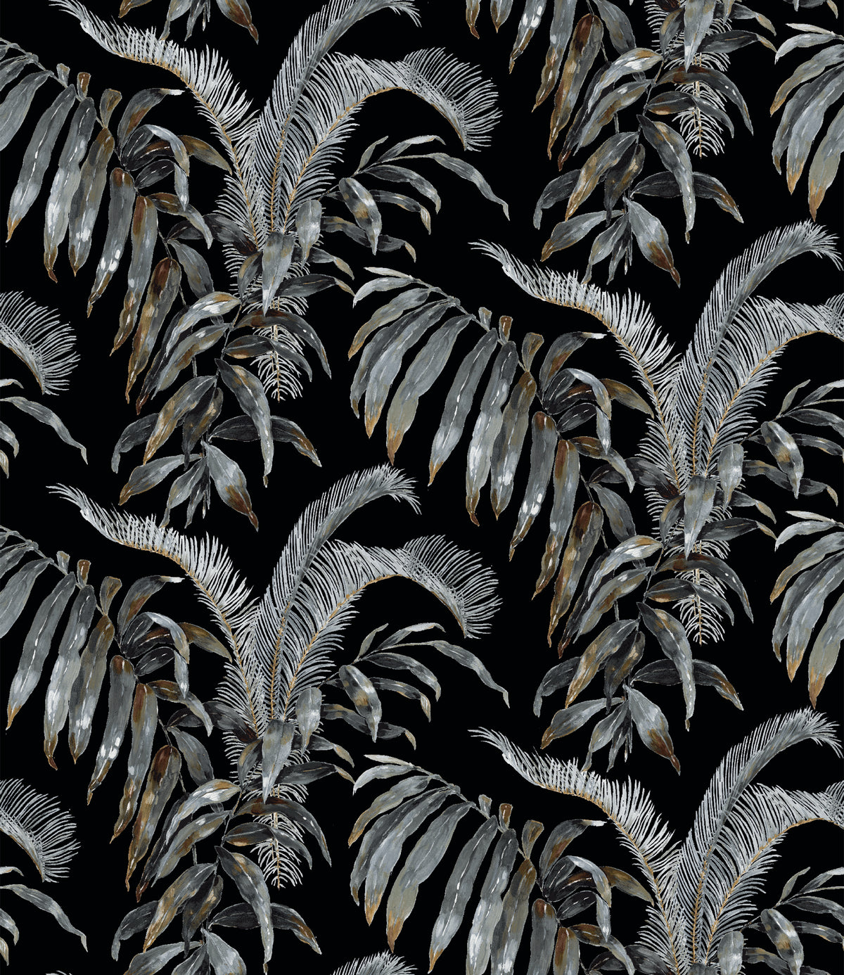 Pavillion Charcoal Floral Style Wallpaper by Mallion & Knowles
