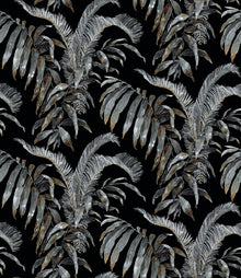 Pavillion Charcoal Floral Style Wallpaper by Mallion & Knowles